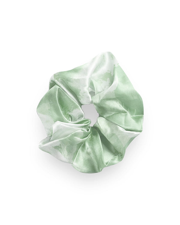 Tie Dye Mint Green Large Silk Scrunchie