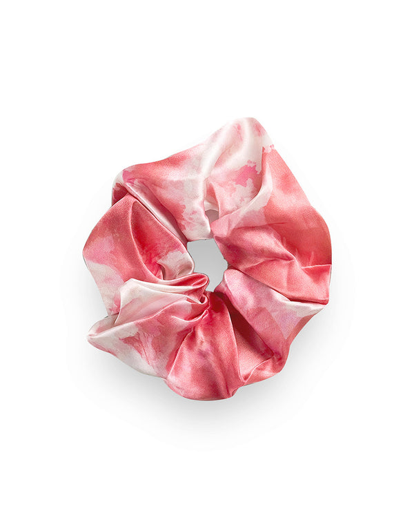 Tie Dye Pink Bubblegum Large Silk Scrunchie