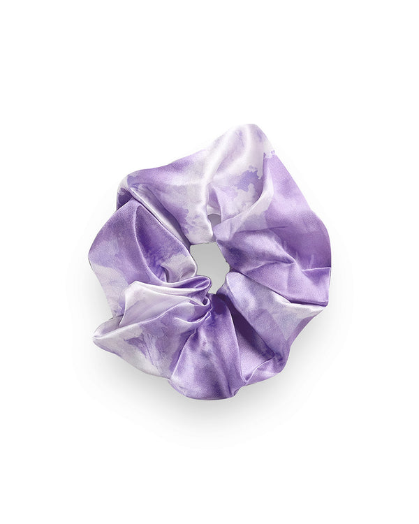 Tie Dye Lavender Large Silk Scrunchie